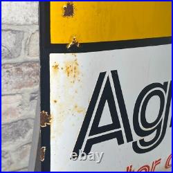 AGIP Enamel Sign 23.6x13.8 (60x35cm) Retro Motor Oil Collector Garage Big Decor AGIP Enamel Sign 23.6x13.8 (60x35cm) Retro Motor Oil Collector Garage Big Decor