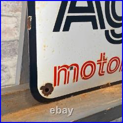 AGIP Enamel Sign 23.6x13.8 (60x35cm) Retro Motor Oil Collector Garage Big Decor AGIP Enamel Sign 23.6x13.8 (60x35cm) Retro Motor Oil Collector Garage Big Decor