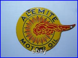 Alemite Motor Oil Lubester Porcelain Sign Authentic Antique Original