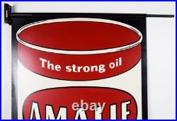 Amalie Pennsylvania Motor Oil Double Sided Tin Hanging Sign 34 Inches Tall
