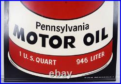 Amalie Pennsylvania Motor Oil Double Sided Tin Hanging Sign 34 Inches Tall