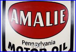 Amalie Pennsylvania Motor Oil Double Sided Tin Hanging Sign 34 Inches Tall