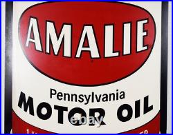 Amalie Pennsylvania Motor Oil Double Sided Tin Hanging Sign 34 Inches Tall