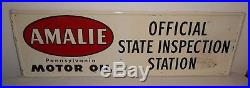 Amalie Pennsylvania Motor Oil Official State Inspection Station SST Sign 35x11