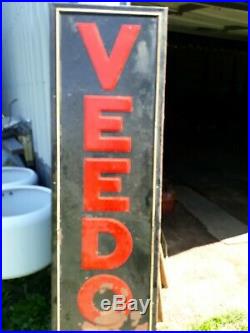 Antique Veedol Motor Oil Sign Metal Embossed