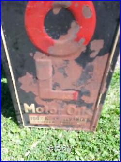 Antique Veedol Motor Oil Sign Metal Embossed