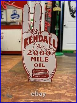 Antique Vintage Old Style Kendall Motor Oil Hand Sign
