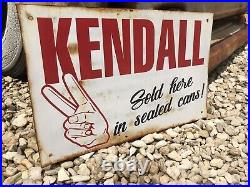 Antique Vintage Old Style Kendall Motor Oil Sign