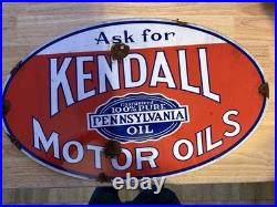 Antique style barn find look Kendall Motor Oil Dealer Sales Service Sign