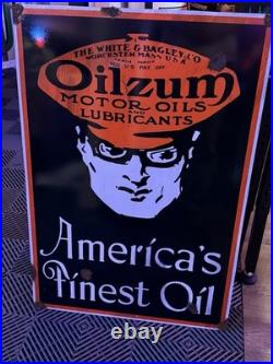 Antique style barn find look Oilzum Motor Oil Dealer Service Sales Large Sign