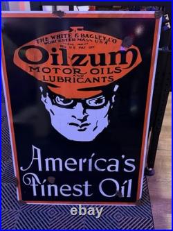 Antique style barn find look Oilzum Motor Oil Dealer Service Sales Large Sign