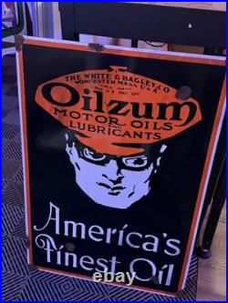 Antique style barn find look Oilzum Motor Oil Dealer Service Sales Large Sign