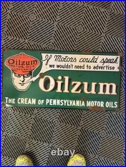 Antique style barn find look Oilzum Motor Oil Dealer Service Sales Sign Antique style barn find look Oilzum Motor Oil Dealer Service Sales Sign