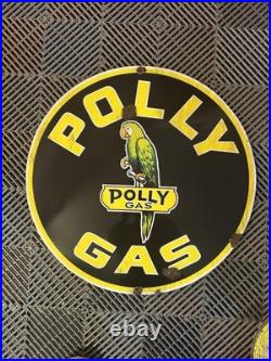 Antique style barn find look Polly Gas Dealer Motor Oil Sales Service Sign