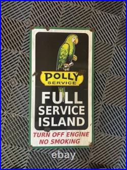 Antique style barn find look Polly Gas Dealer Motor Oil Sales Service Sign