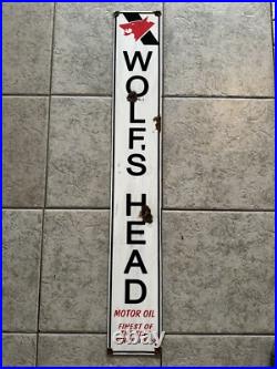 Antique style barn find look Wolfs Head Motor Oil Dealer Service Sales Sign Antique style barn find look Wolfs Head Motor Oil Dealer Service Sales Sign