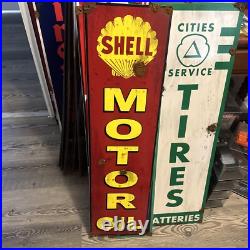 Antique style porcelain look SHELL Service dealer service gas station Motor Oil