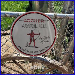 Archer Motor Oil Porcelain Gas & Oil Station Garage Man Cave Sign