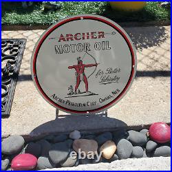 Archer Motor Oil Porcelain Gas & Oil Station Garage Man Cave Sign