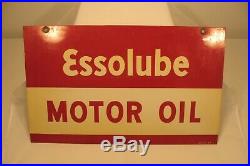 Authentic Original Essolube Motor Oil Porcelain Sign Circa 1951