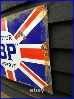 BP enamel sign BP Motor Spirit sign porcelain sign British Petroleum Union Jack