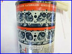 Beautiful NOS 1940s 1950s Lion Naturalube Unopened 1 Quart Motor Oil Can