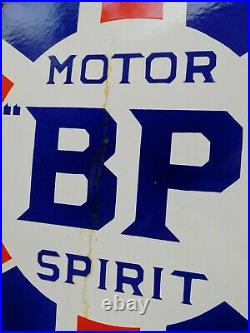 Bp Enamel Sign Bp Motor Spirit Sign Porcelain Sign British Petroleum Union Jack