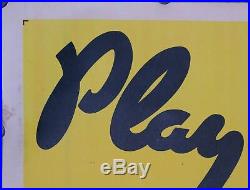 C. 1950s Play Safe Use Deep-Rock Prize Motor Oil Baseball Sign Poster Vintage