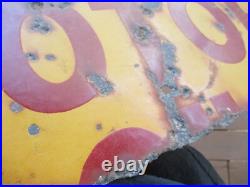 C1930's Shell Motor Oil 25 Metal Porcelain Double-Sided Sign C1930's Shell Motor Oil 25 Metal Porcelain Double-Sided Sign