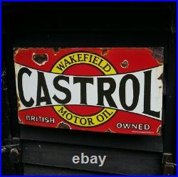 Castrol Enamel Sign motor spirit sign motor oil petrol service garage sign