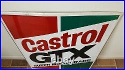 Castrol GTX Super Multi-Grade Motor Oil AUTHORIZED DEALER EMBOSSED Metal Sign