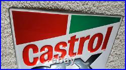 Castrol GTX Super Multi-Grade Motor Oil AUTHORIZED DEALER EMBOSSED Metal Sign