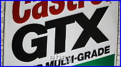 Castrol GTX Super Multi-Grade Motor Oil AUTHORIZED DEALER EMBOSSED Metal Sign