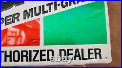 Castrol GTX Super Multi-Grade Motor Oil AUTHORIZED DEALER EMBOSSED Metal Sign