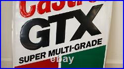 Castrol GTX Super Multi-Grade Motor Oil AUTHORIZED DEALER EMBOSSED Metal Sign