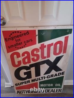 Castrol GTX Super Multi-Grade Motor Oil Embossed Authorized Dealer Metal Sign