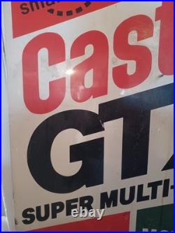 Castrol GTX Super Multi-Grade Motor Oil Embossed Authorized Dealer Metal Sign