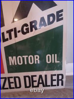 Castrol GTX Super Multi-Grade Motor Oil Embossed Authorized Dealer Metal Sign