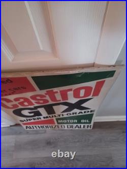 Castrol GTX Super Multi-Grade Motor Oil Embossed Authorized Dealer Metal Sign