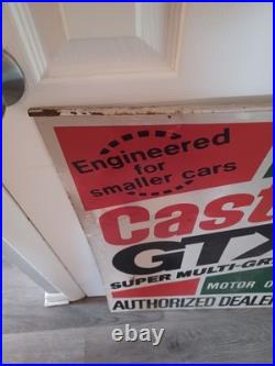 Castrol GTX Super Multi-Grade Motor Oil Embossed Authorized Dealer Metal Sign