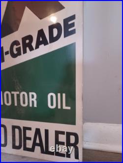 Castrol GTX Super Multi-Grade Motor Oil Embossed Authorized Dealer Metal Sign