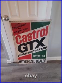 Castrol GTX Super Multi-Grade Motor Oil Embossed Authorized Dealer Metal Sign
