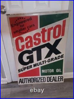 Castrol GTX Super Multi-Grade Motor Oil Embossed Authorized Dealer Metal Sign