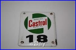 Castrol Motor Oil Emailleschild Nummer 18 Tankstelle Garage Benzin Enamel Sign