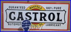 Castrol Motor Oil Porcelain Enamel Sign 36 x 15 Inches 1 Sided