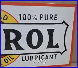 Castrol Motor Oil Porcelain Enamel Sign 36 x 15 Inches 1 Sided