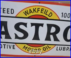 Castrol Motor Oil Porcelain Enamel Sign 36 x 15 Inches 1 Sided