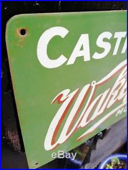 Castrol enamel sign Wakefield motor oil sign porcelain gasoline sign oil sign