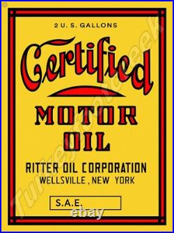 Certified Motor Oil 24 x 32 METAL SIGN