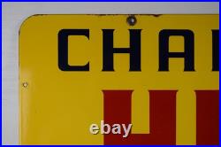 Champlin HI-V-I Motor Oil Double Sided Porcelain Sign 32 Inches Wide 20 Tall